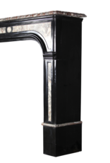 Maison Leon Van den Bogaert Black Belgian Marble Vintage Fireplace Surround