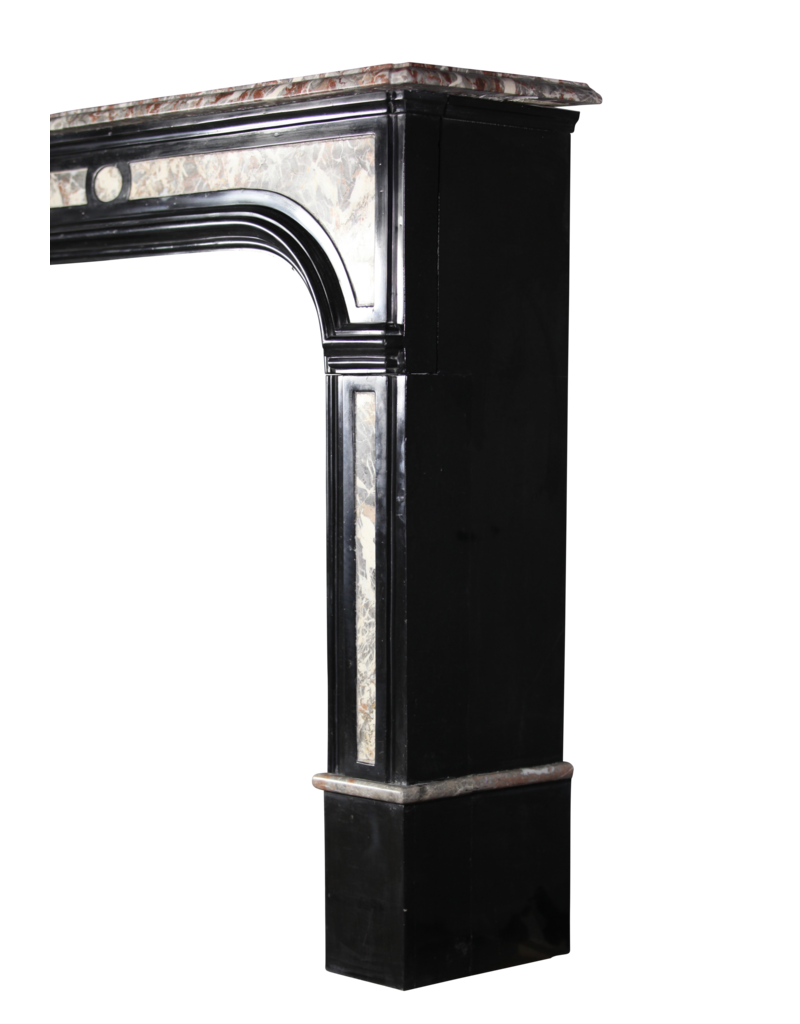 Maison Leon Van den Bogaert Black Belgian Marble Vintage Fireplace Surround