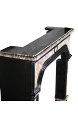Maison Leon Van den Bogaert Black Belgian Marble Vintage Fireplace Surround