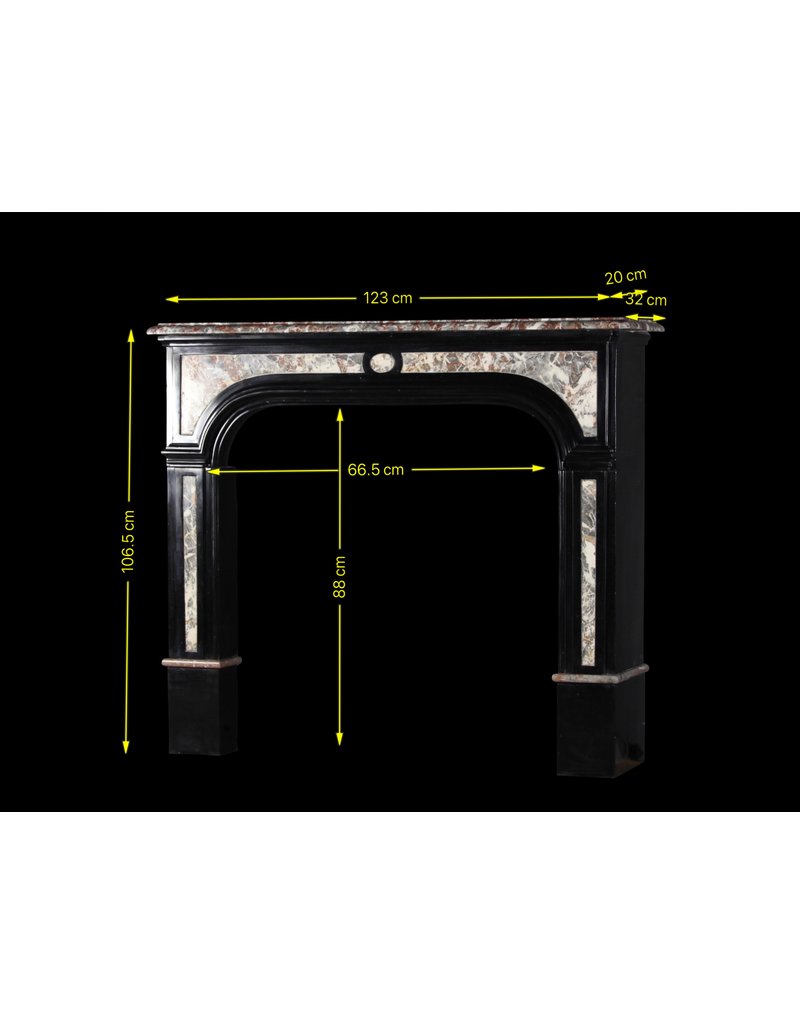 Maison Leon Van den Bogaert Black Belgian Marble Vintage Fireplace Surround