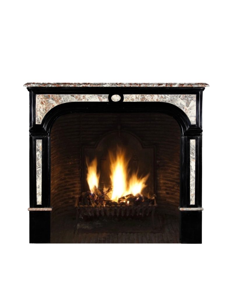 Black Belgian Marble Vintage Fireplace Surround