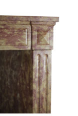 Maison Leon Van den Bogaert Grande cheminée vintage française bicolore en pierre bleue de Bourgogne