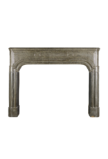 Strong French Antique Stone Fireplace Mantle