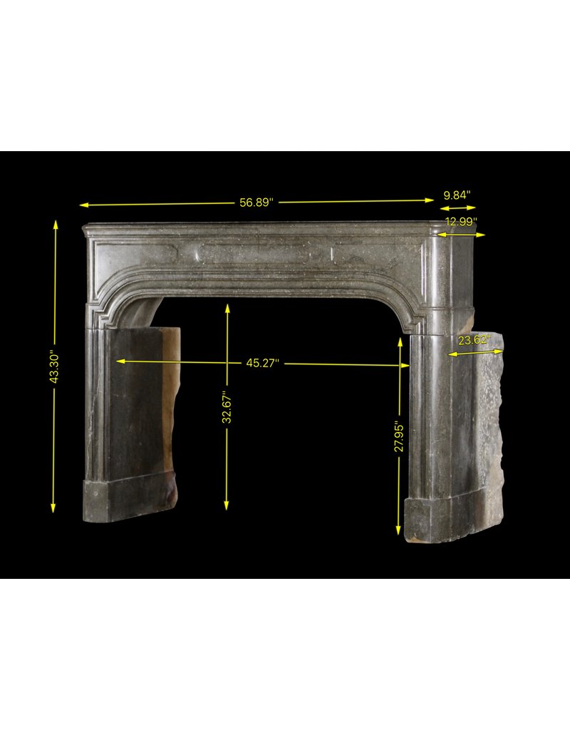 Strong French Antique Stone Fireplace Mantle