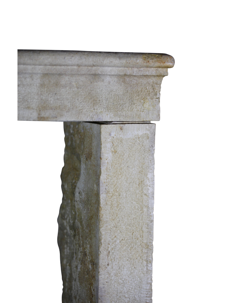 French Country Style Vintage Fireplace Mantle In Limestone