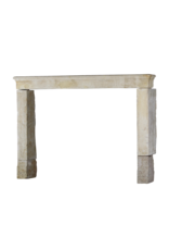 French Country Style Vintage Fireplace Mantle In Limestone