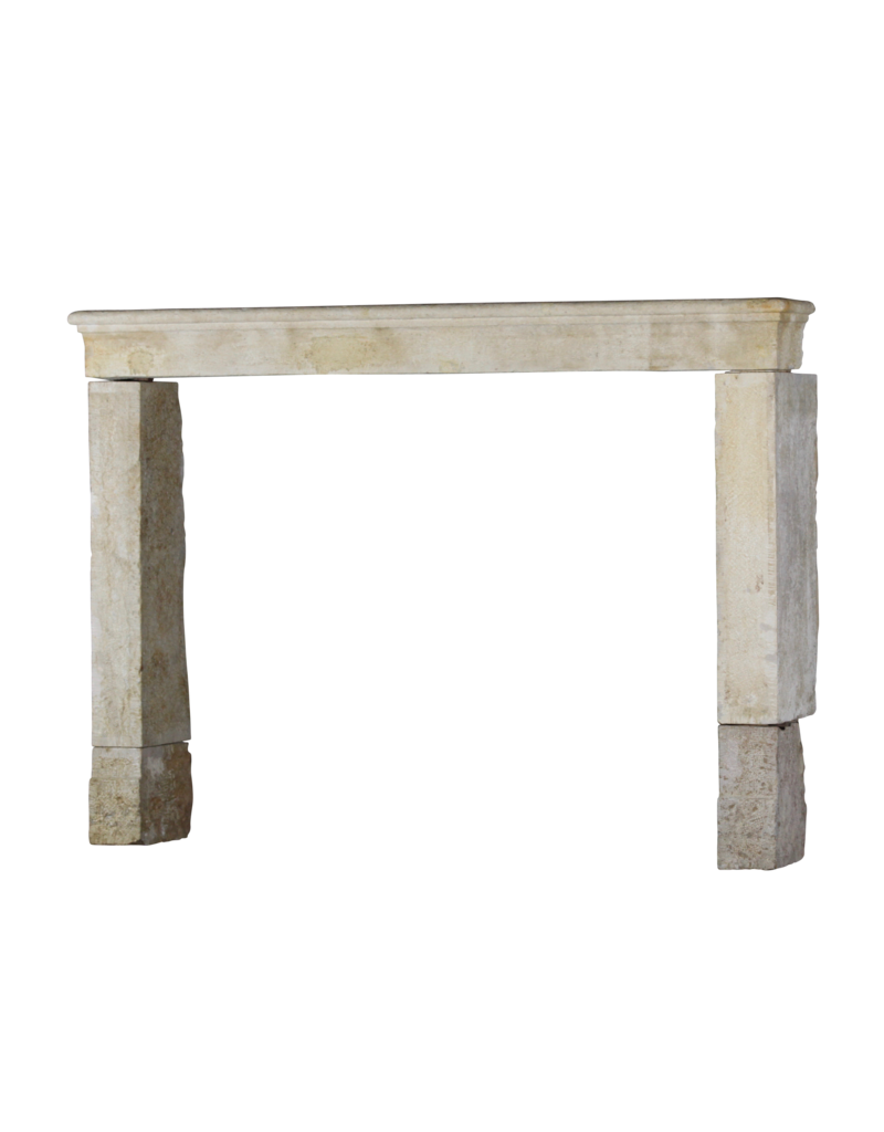 French Country Style Vintage Fireplace Mantle In Limestone