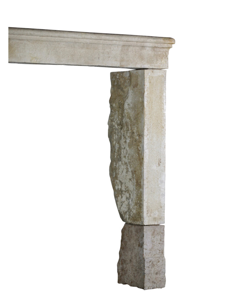 French Country Style Vintage Fireplace Mantle In Limestone