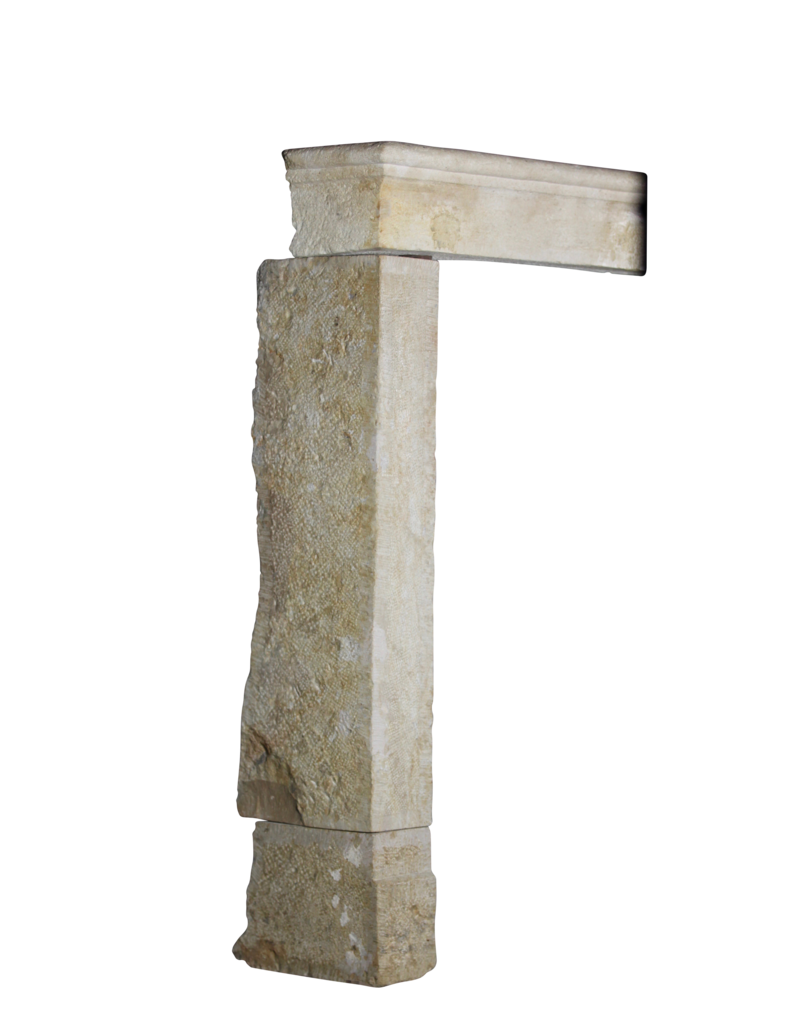 French Country Style Vintage Fireplace Mantle In Limestone