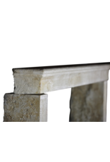 French Country Style Vintage Fireplace Mantle In Limestone