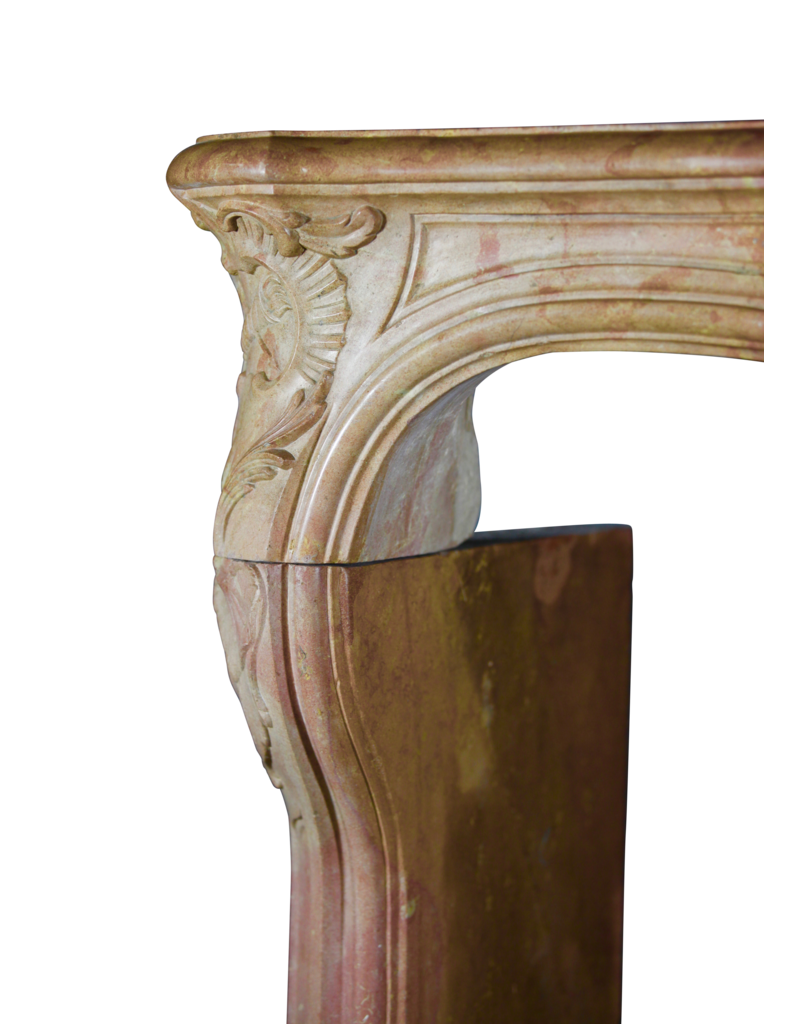 Romantic French Hard Stone Vintage Fireplace Surround