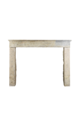 Mediterranean Style Bicolor Vintage Limestone Fireplace Surround