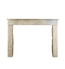 Vintage Mediterranean Bicolor Limestone Fireplace Surround