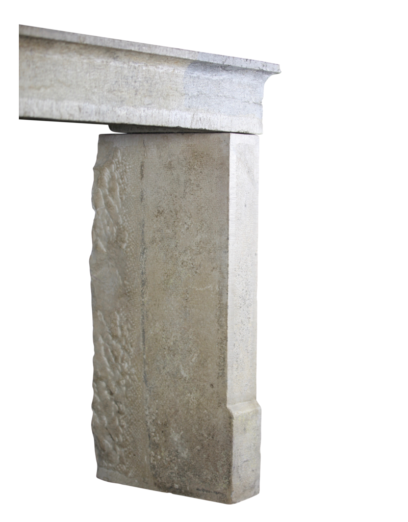 Mediterranean Style Bicolor Vintage Limestone Fireplace Surround