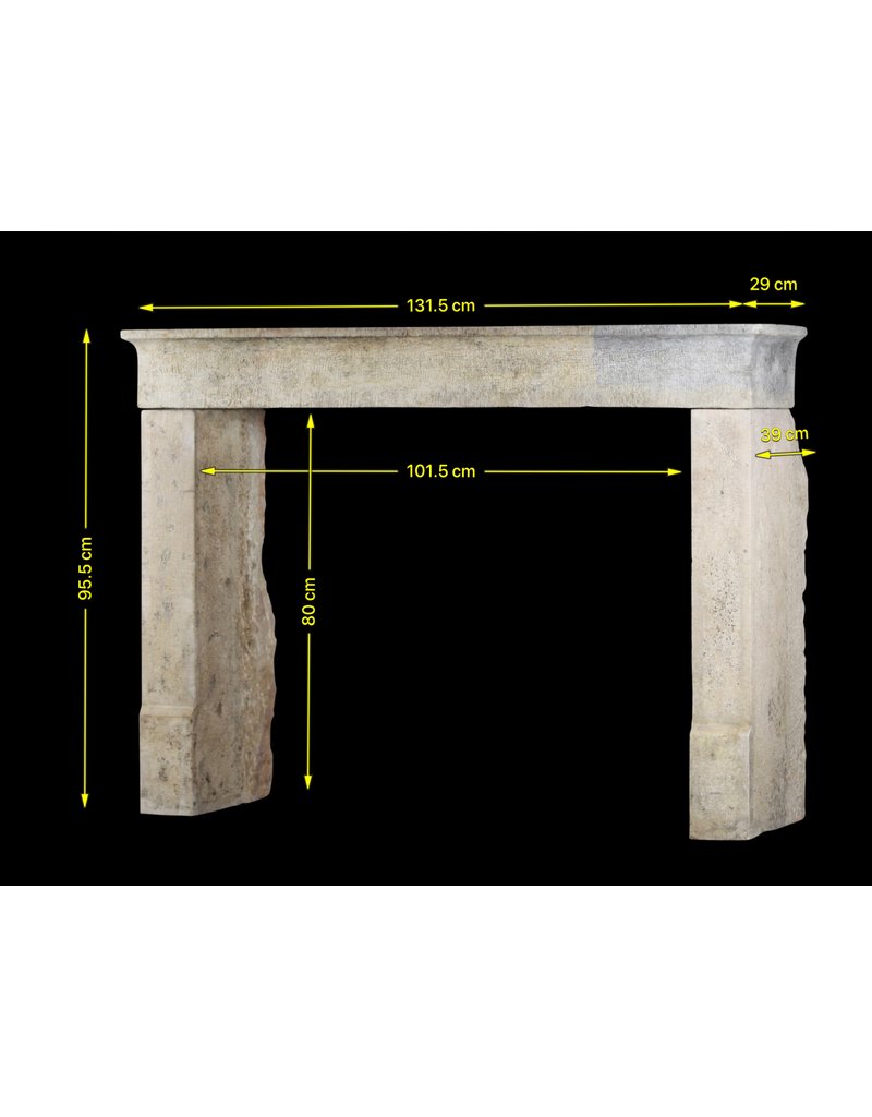 Mediterranean Style Bicolor Vintage Limestone Fireplace Surround