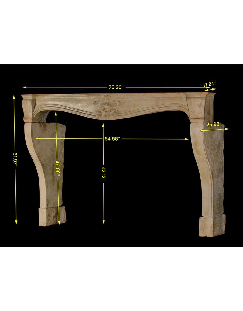 Maison Leon Van den Bogaert French Chic Country Style Vintage Limestone Fireplace Surround