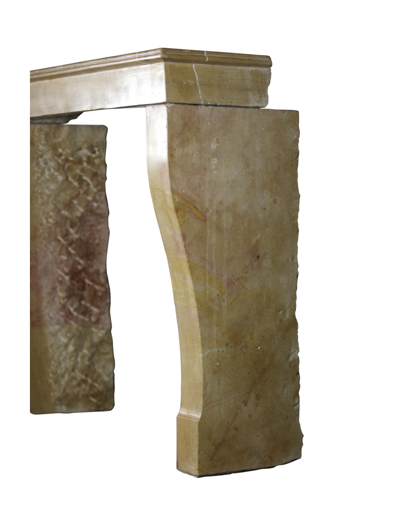 French Bicolor Hard Stone Vintage Fireplace Mantle