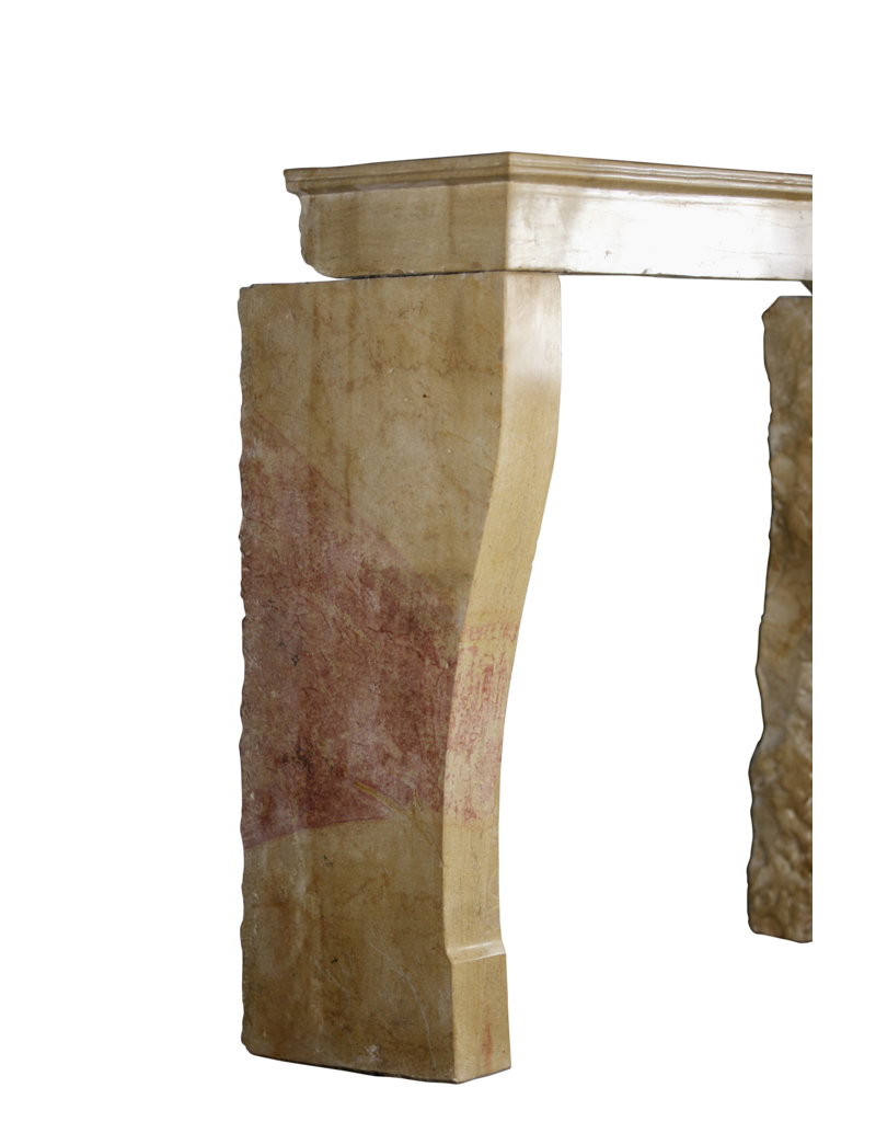 Maison Leon Van den Bogaert Französische Vintage-Kaminumrandung aus zweifarbigem Hartstein