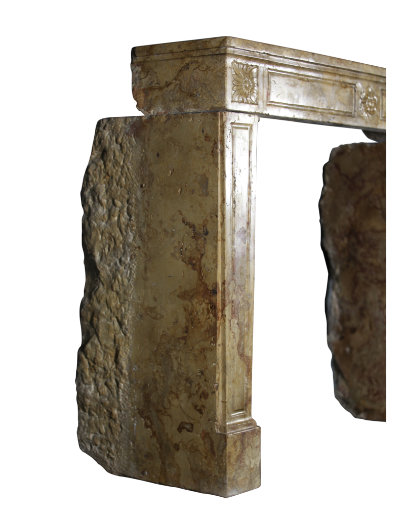 Antique Louis XVI Period Fireplace Surround In Marble