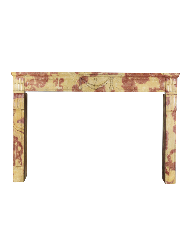 Strong Bicolor Louis XVI Period French Vintage Fireplace Surround