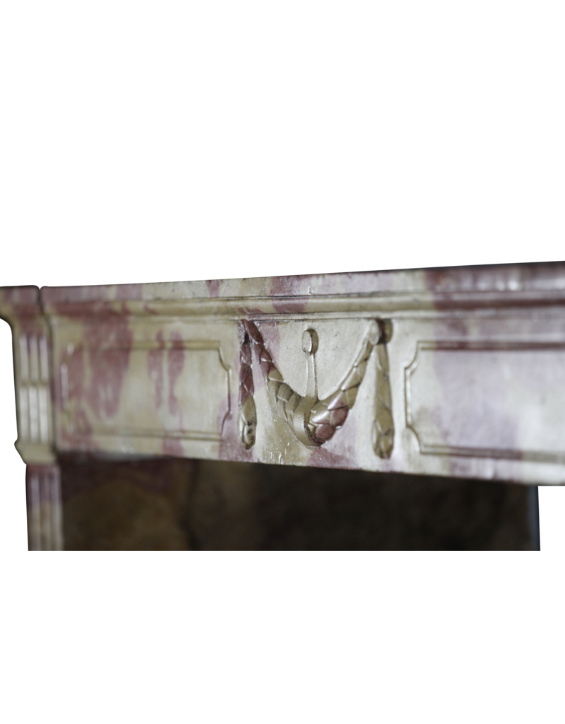 Strong Bicolor Louis XVI Period French Vintage Fireplace Surround