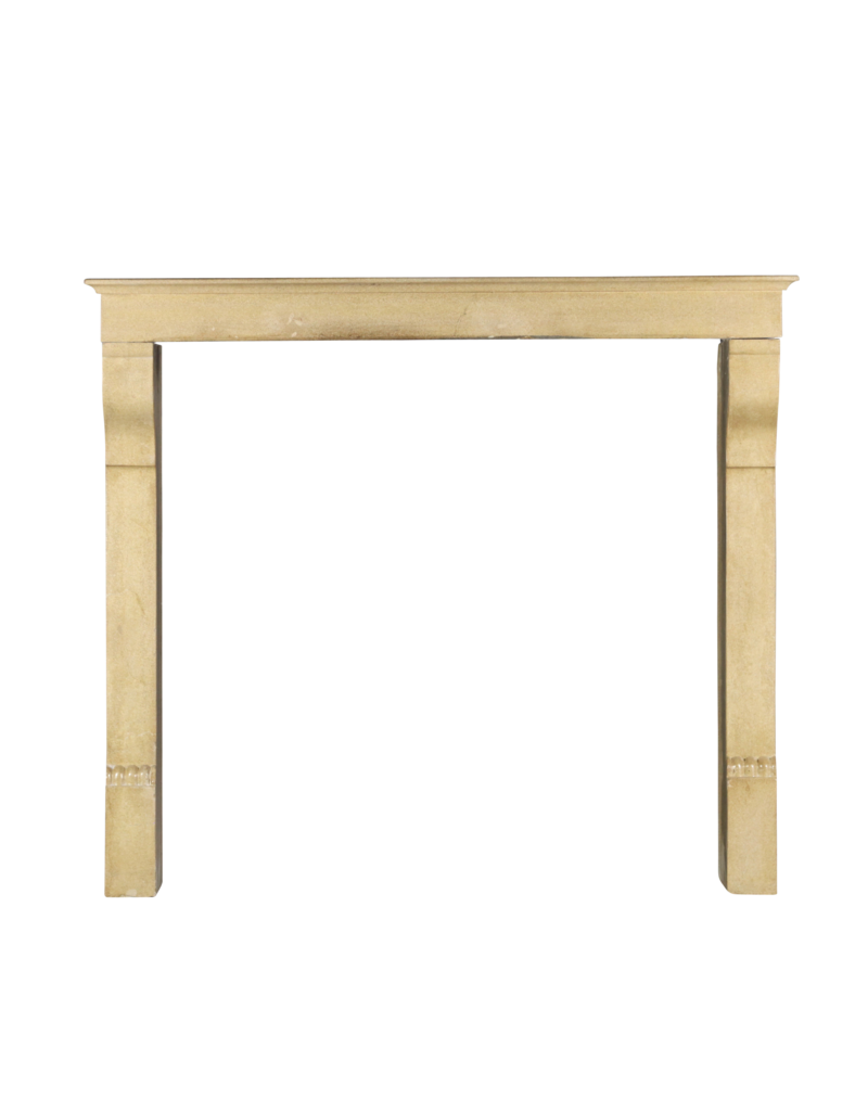 French Elegant Cottage Style Limestone Vintage Fireplace Surround With Special Detail On The Jambs
