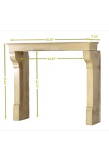 Maison Leon Van den Bogaert Französischer eleganter Kalkstein aus Landhausstil vintage Kaminmaske mit besonderen Details auf den pfosten