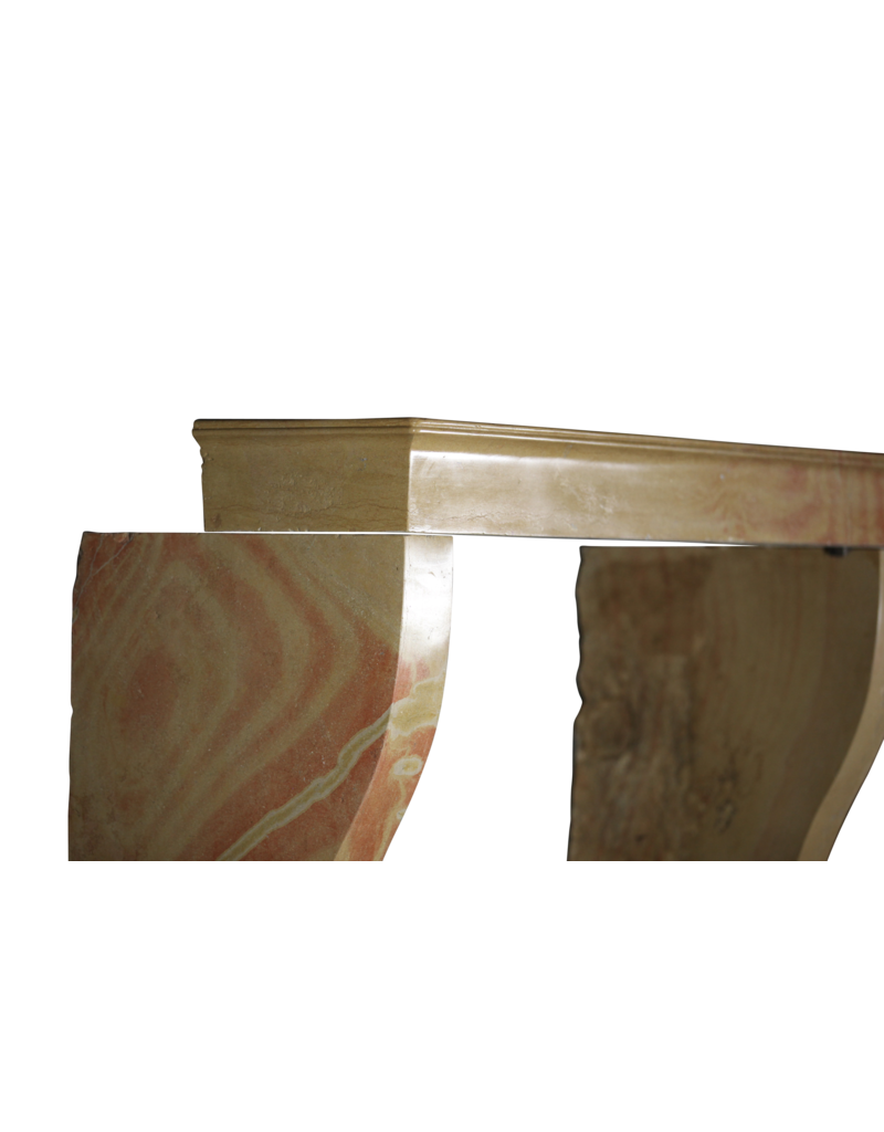Maison Leon Van den Bogaert Elegant High Bicolor Hard Stone Vintage Fireplace Surround