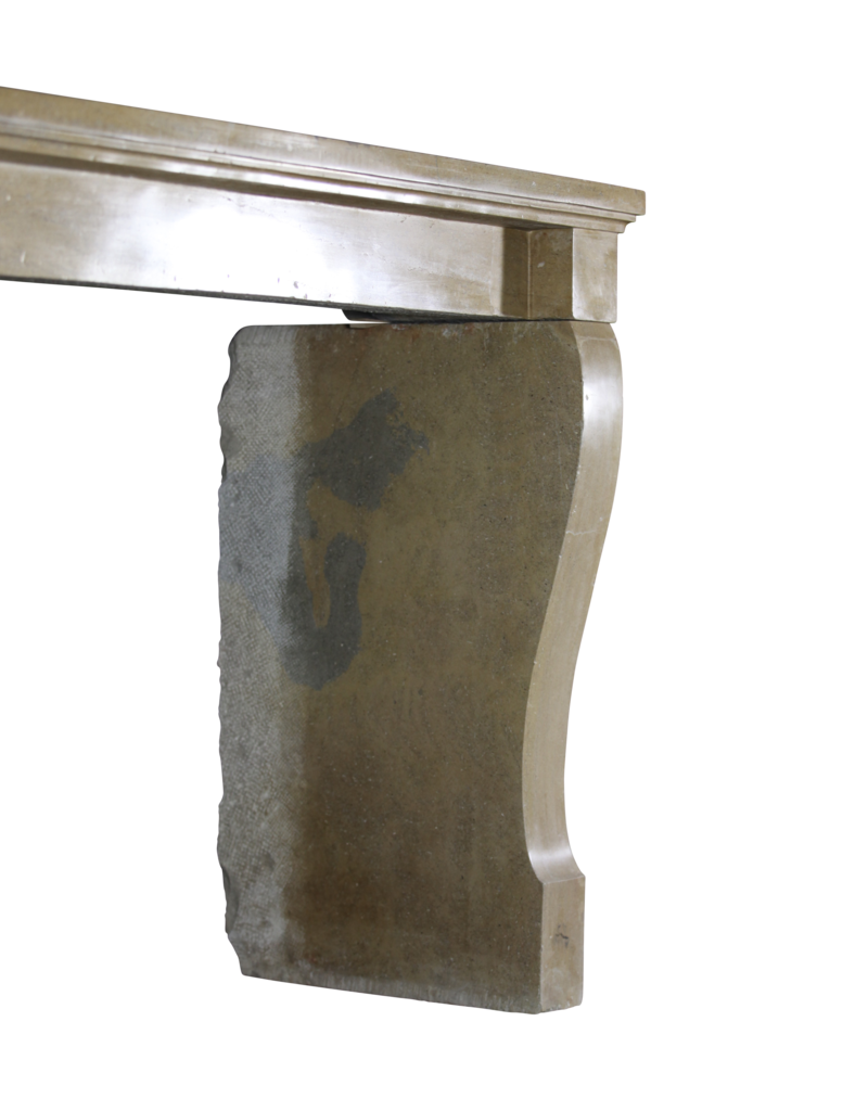 French Hard Limestone Antique Fireplace Surround