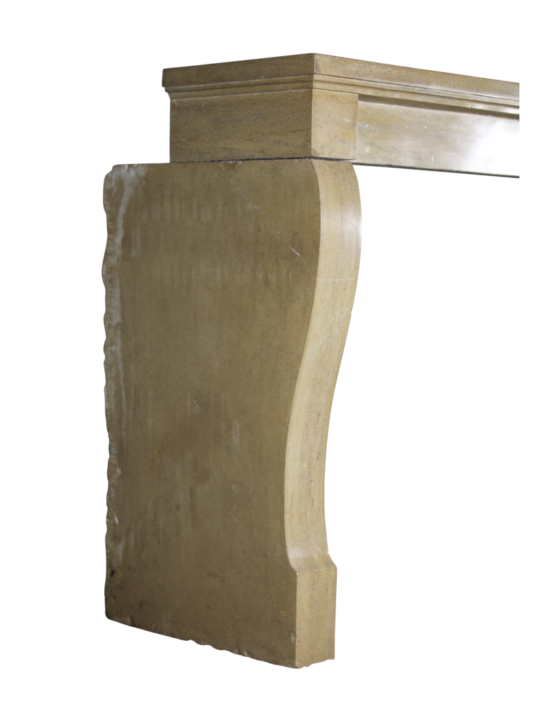 French Hard Limestone Antique Fireplace Surround