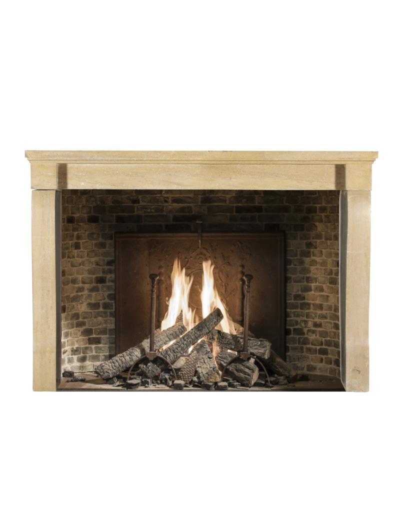 French Hard Limestone Antique Fireplace Surround