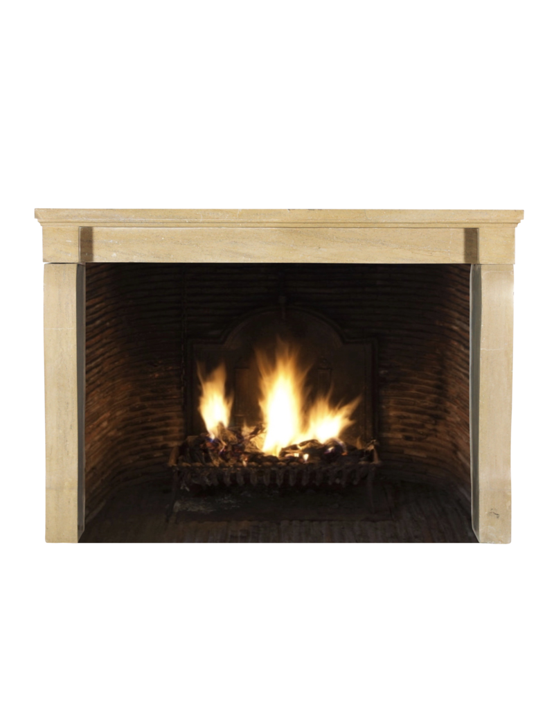 French Hard Limestone Antique Fireplace Surround