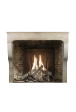 Grand Antique French Country Style Fireplace Surround In Limestone