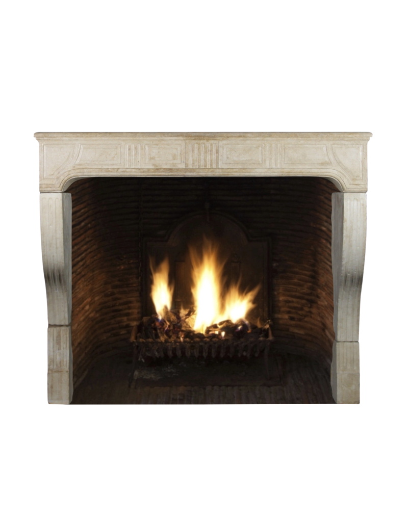 Grand Antique French Country Style Fireplace Surround In Limestone