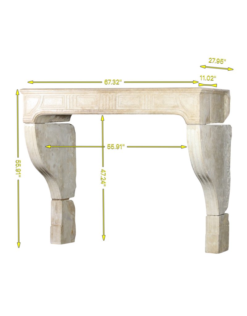 Groß Antik Französisch Landhausstil Kamin Maske In Kalkstein