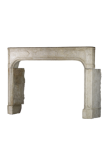 French 18Th Century Antique Limestone Fireplace Surround