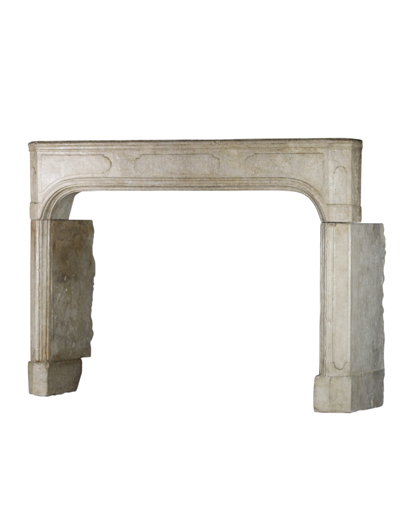 French 18Th Century Antique Limestone Fireplace Surround