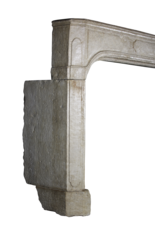 French 18Th Century Antique Limestone Fireplace Surround