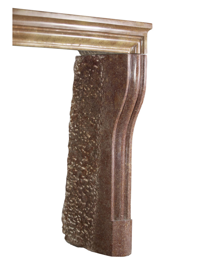 Maison Leon Van den Bogaert Vintage Kaminmaske in zweifarbigem Stein