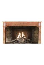 Extreme Wide Antique Fireplace Surround In Bicolor Hard Stone