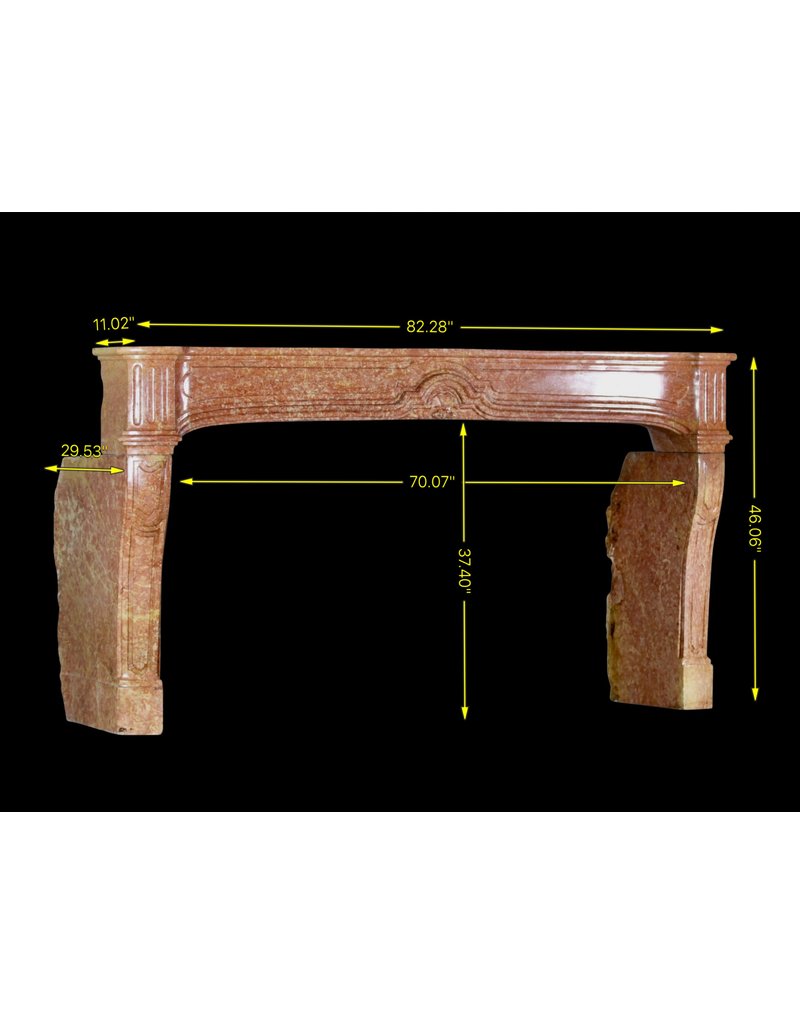 Revestimiento De Chimenea Antiguo Extremadamente Ancho En Piedra Dura Bicolor