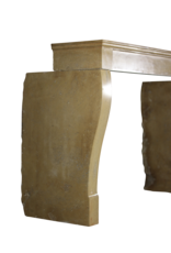 Französische Antike Gemütliche Kamin Maske In Honigfarbenem Stein