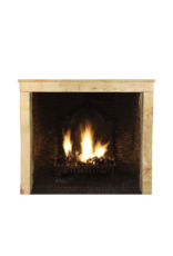 Small Vintage French Fireplace Surround In Bicolor Limestone