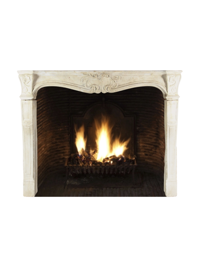 French Classic Vintage Limestone Fireplace Surround