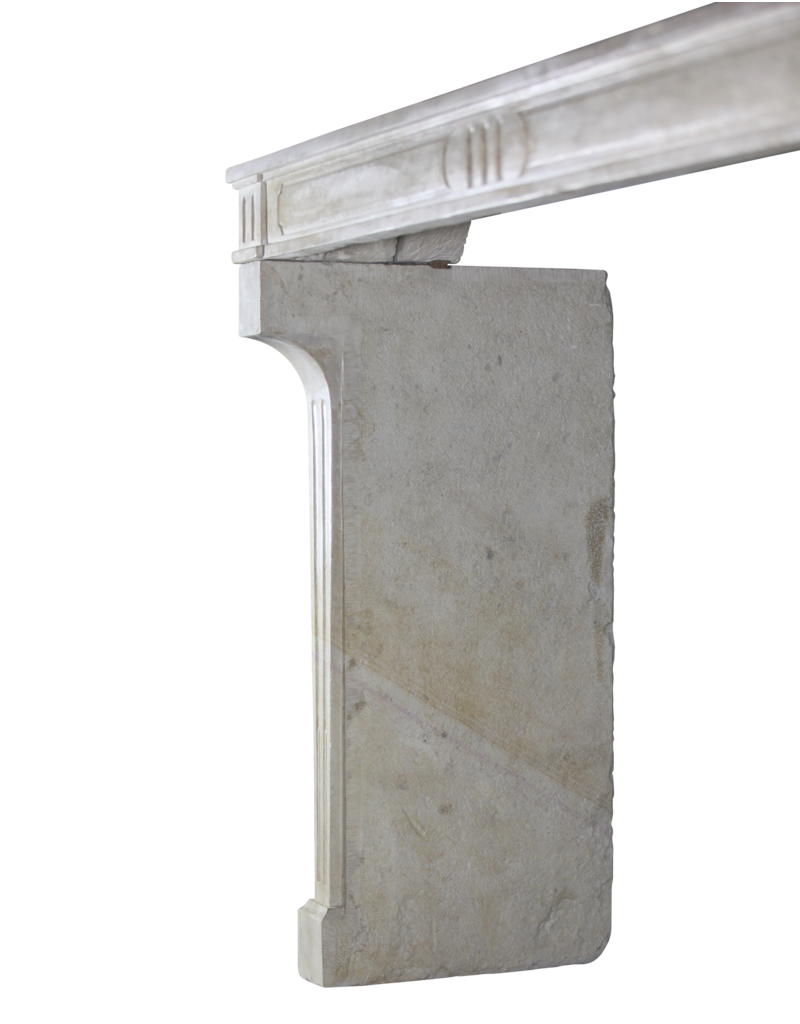 Antique French Country Style Limestone Fireplace Surround