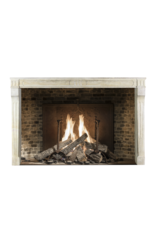 Antique French Country Style Limestone Fireplace Surround