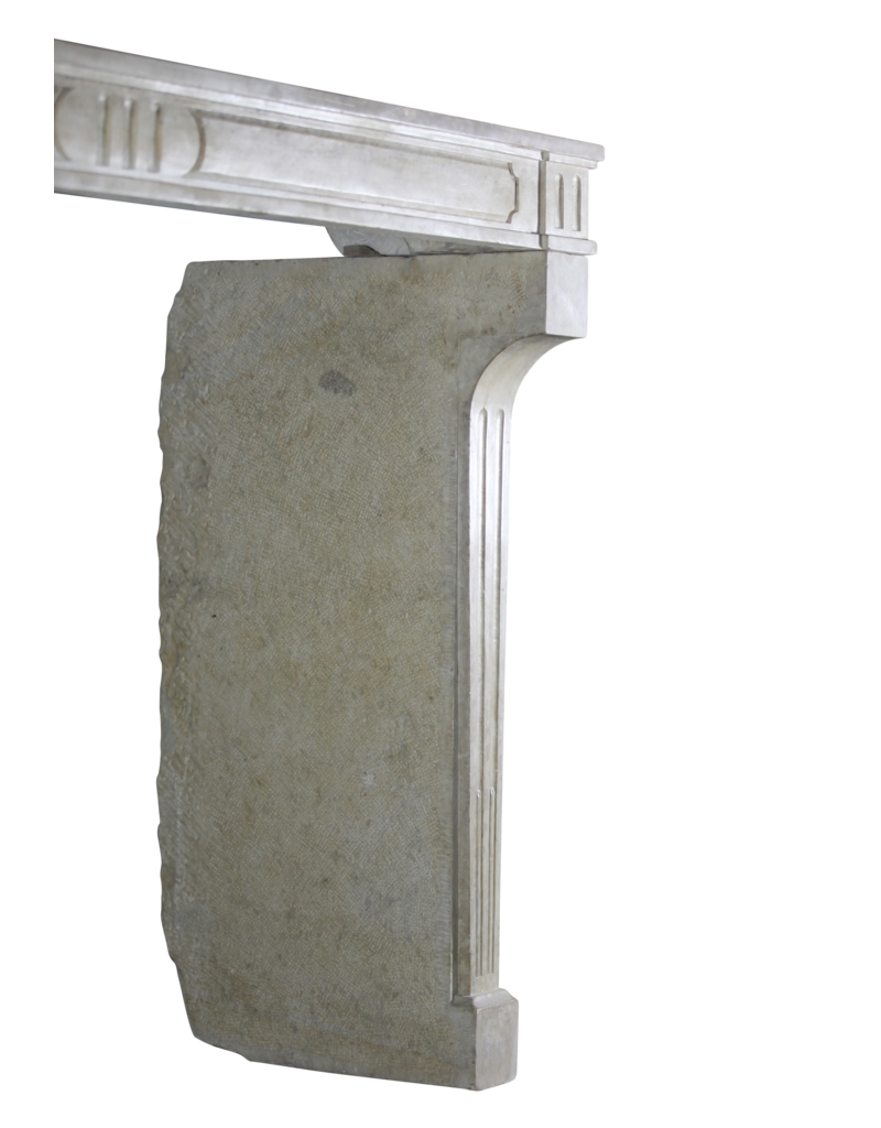 Antique French Country Style Limestone Fireplace Surround