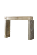 French Country Style Vintage Fireplace Surround In Bicolor Limestone