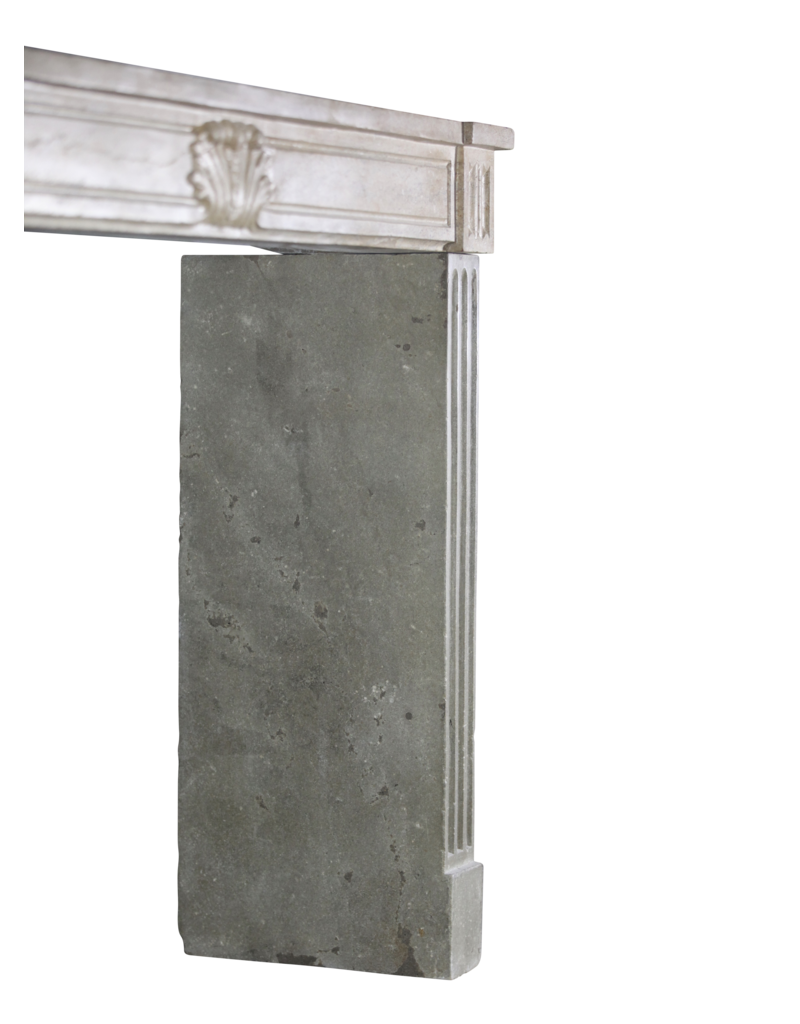 French Country Style Vintage Fireplace Surround In Bicolor Limestone