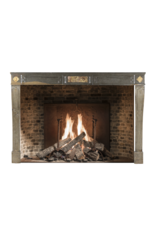 Grand French Country Bicolor Hard Stone Antique Fireplace Surround